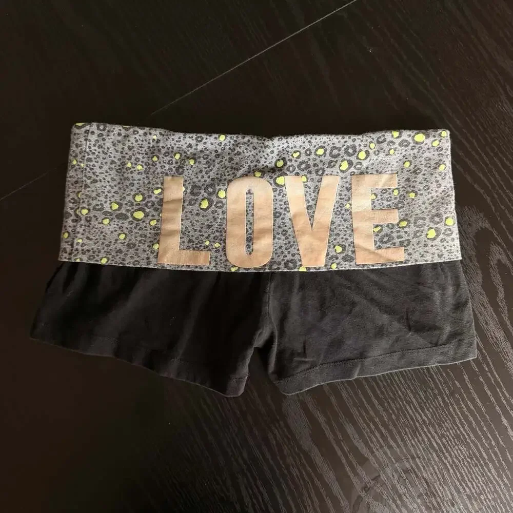 Reflex Fold Over Yoga Shorts Size L Black Victorias Secret Inspired LOVE